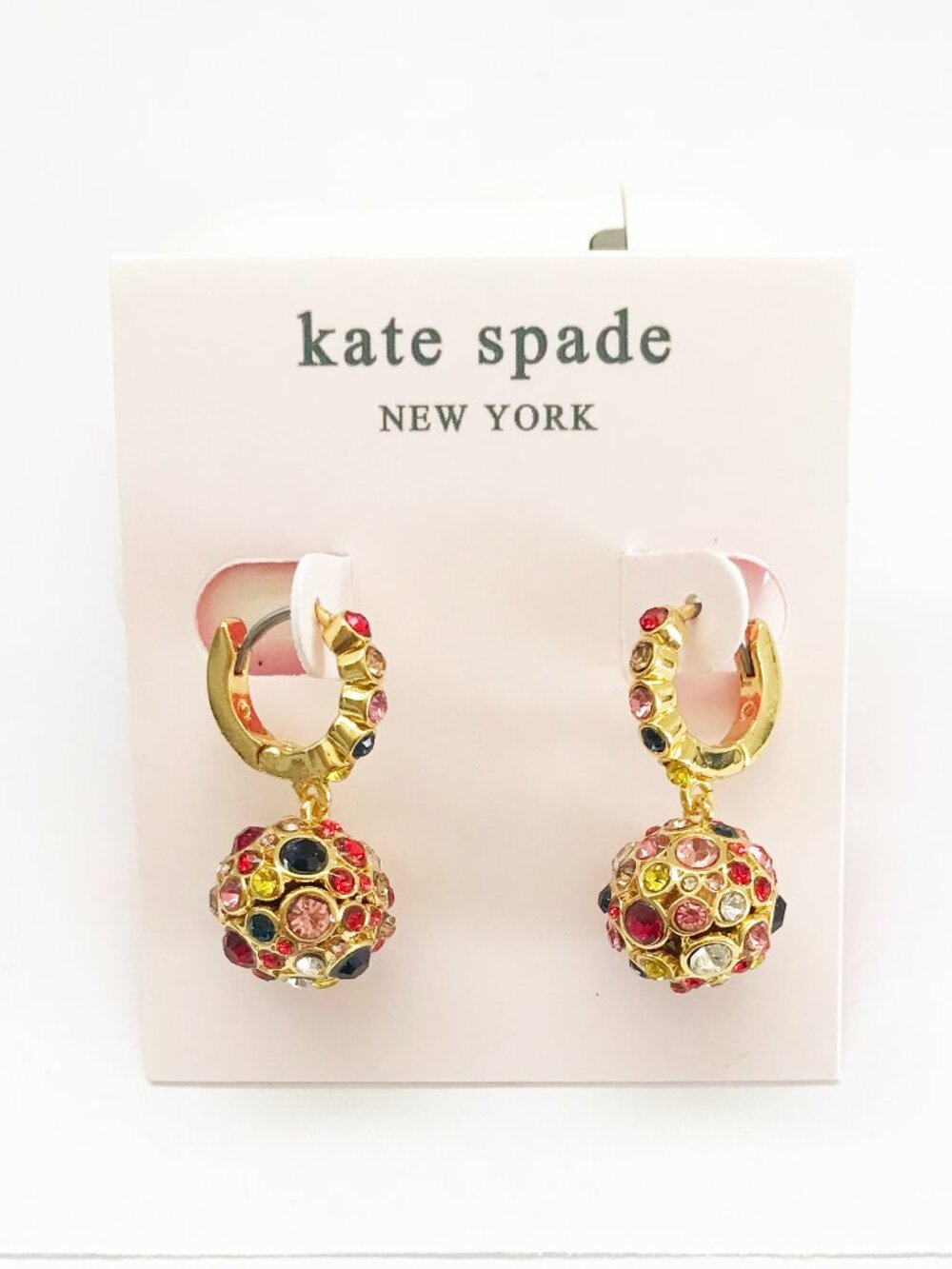 Kate Spade Crystal Ball Huggie Earrings